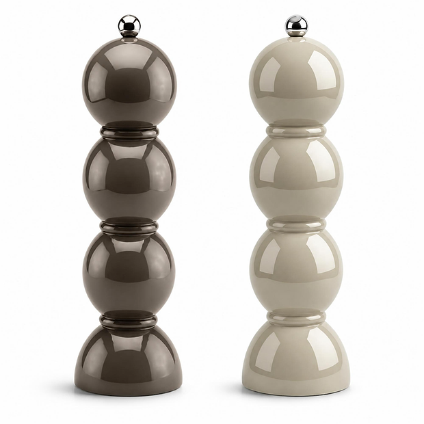 Cappuccino and Mink Bobbin Salt & Pepper Mills