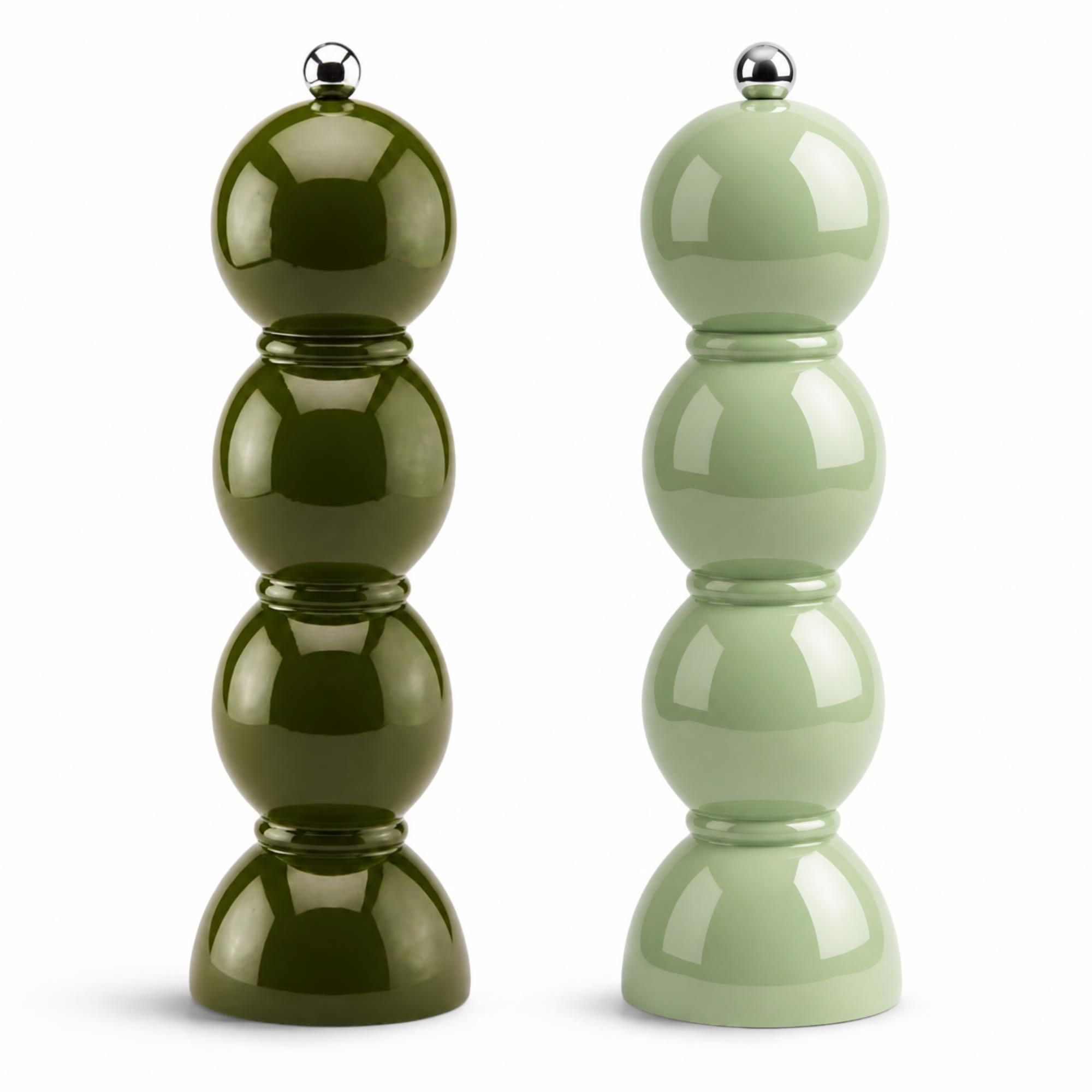 Khaki and Sage Bobbin Salt & Pepper Mills