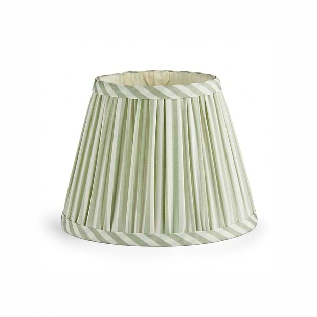 Sage Green Striped Lampshade - 16cm