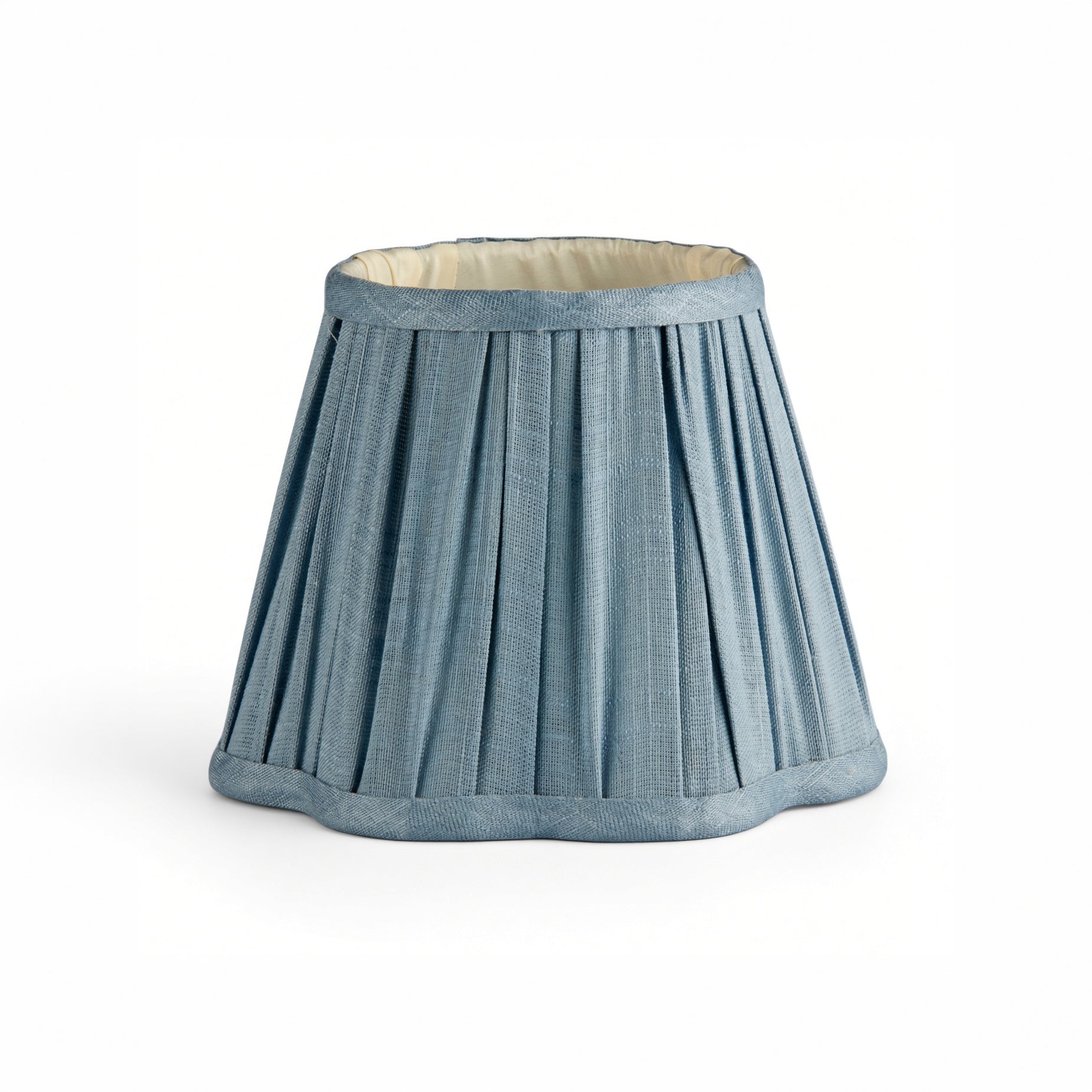 Chambray Blue Scallop Lampshade - 16cm