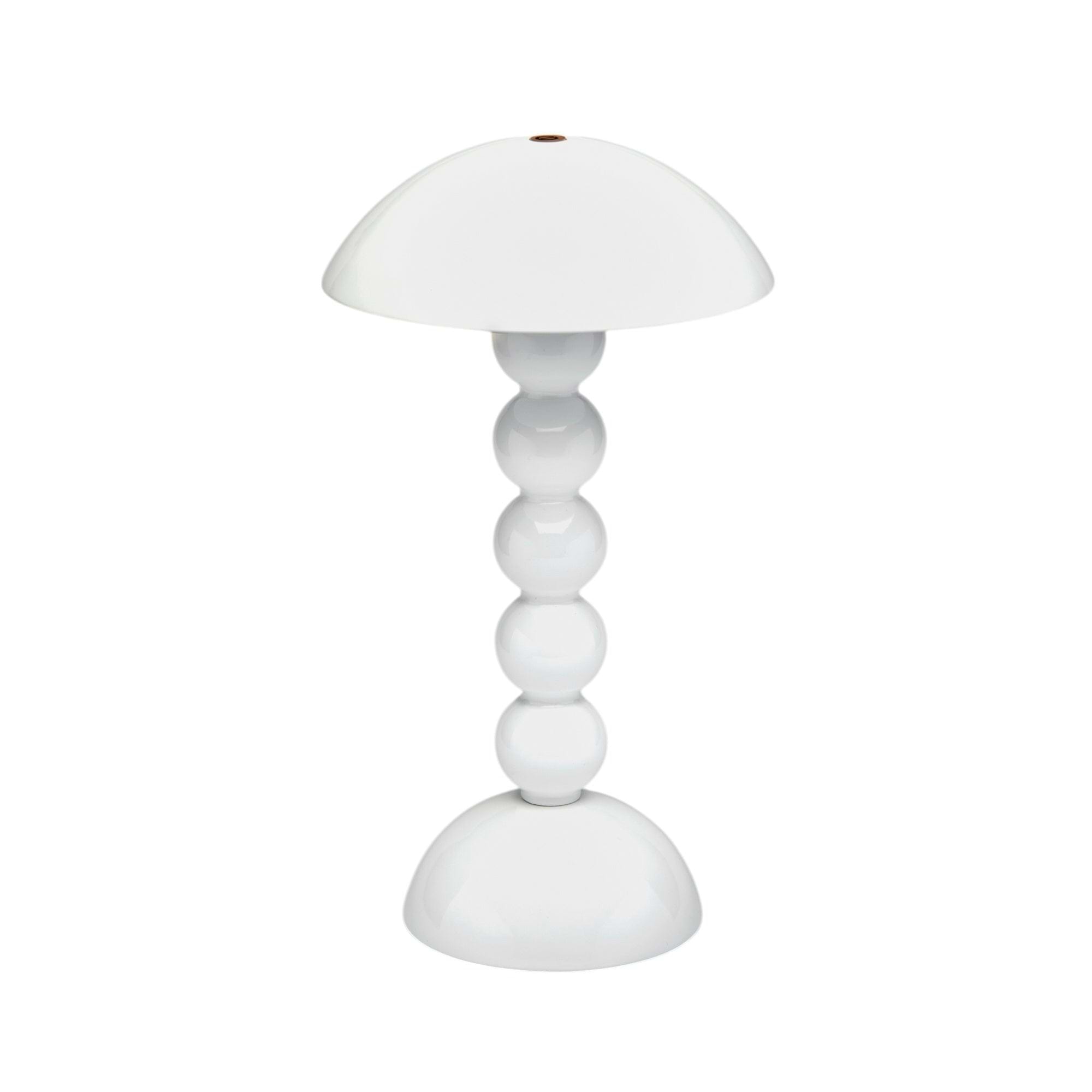 White Lacquer Rechargeable Bobbin LED Lamp