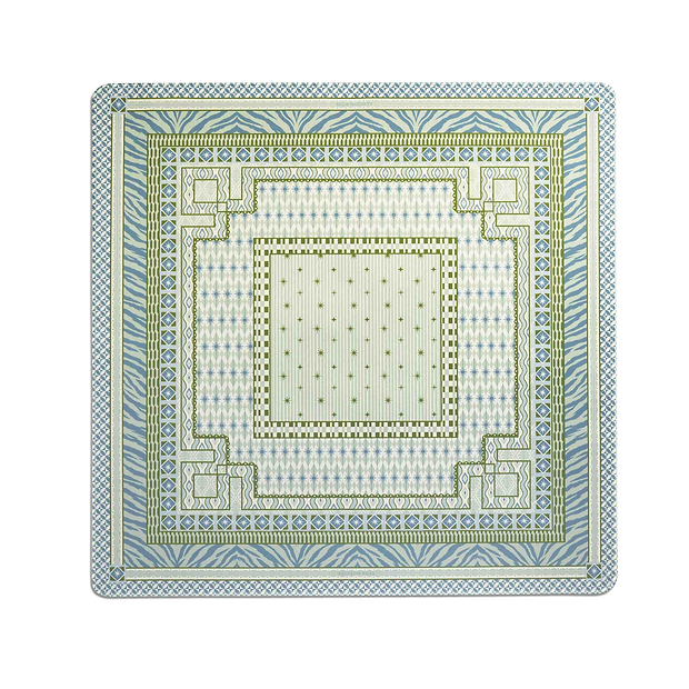 Ikat Green Mahjong Mat