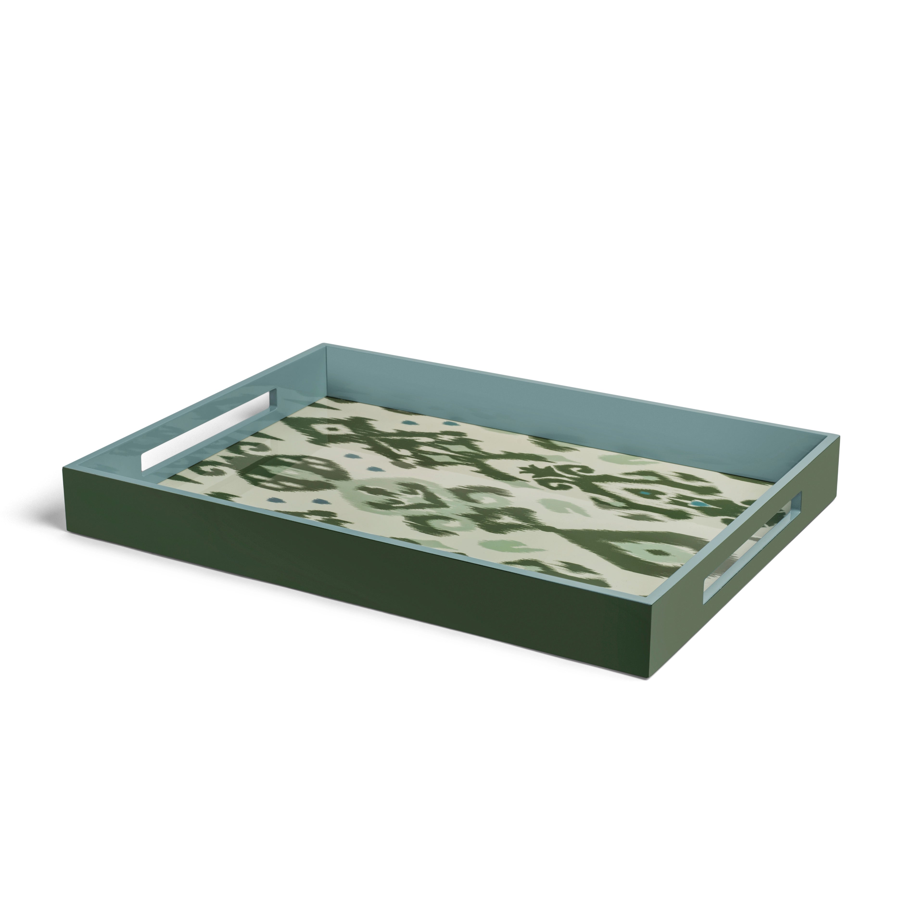 Ikat Medium Khaki & Chambray Two-Tone Tray