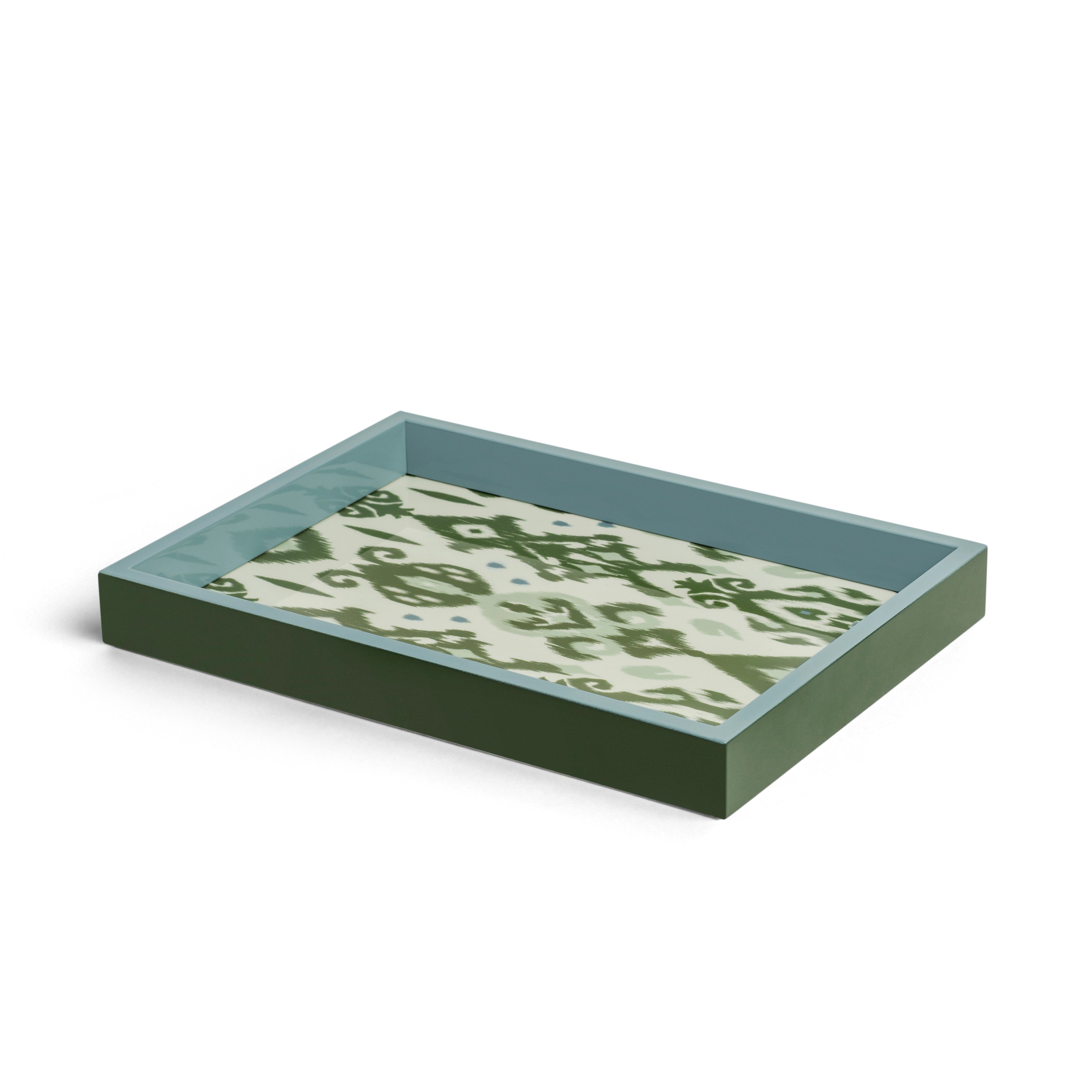 Ikat Small Khaki & Chambray Two-Tone Tray