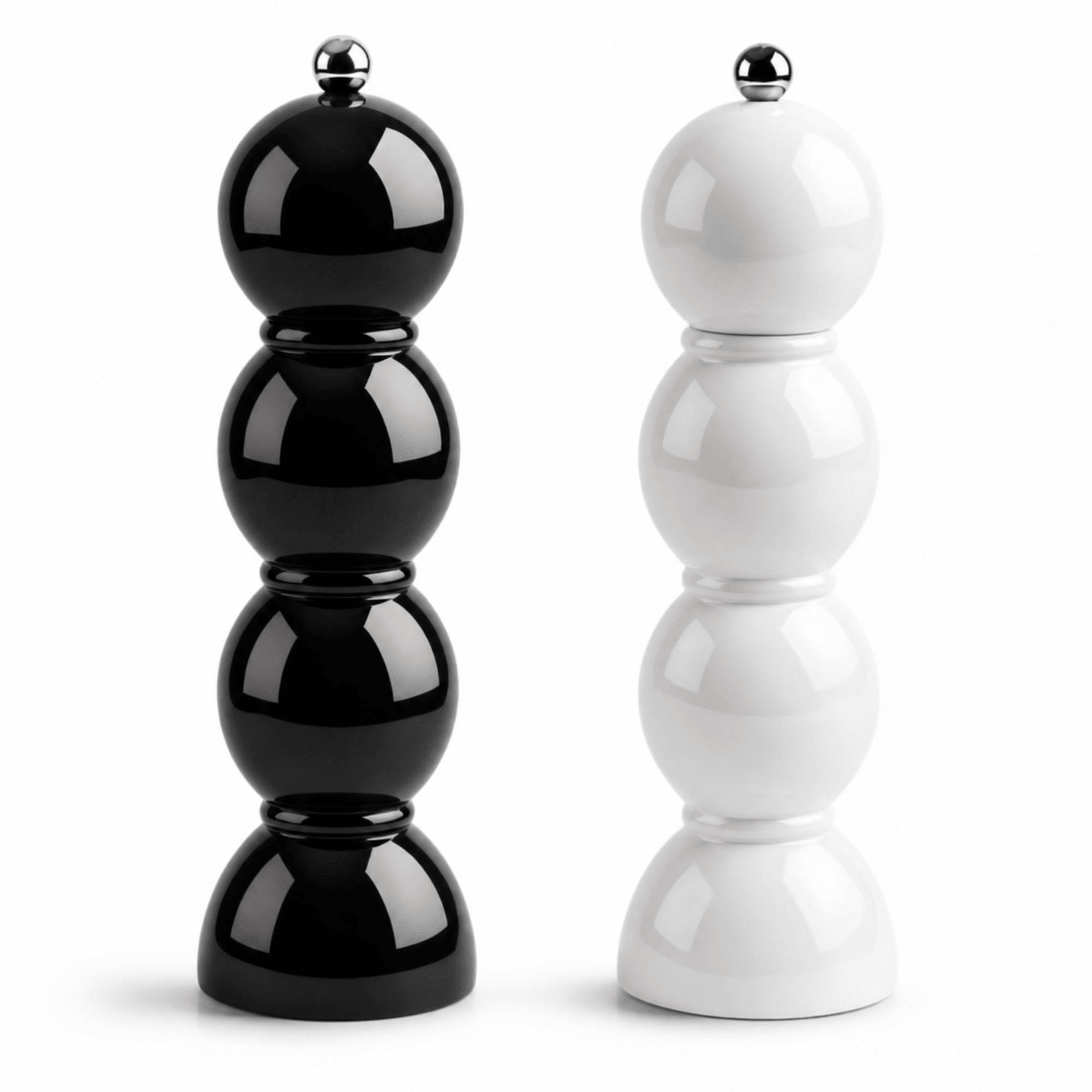 Black and White Bobbin Salt & Pepper Mills - Addison Ross Ltd UK