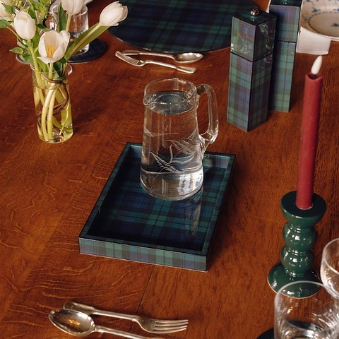 Black Watch Tartan Square Pillar Salt or Pepper Mill - Addison Ross Ltd UK
