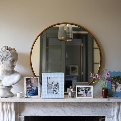 Blue Gingham Lacquer Photo Frame - Addison Ross Ltd UK