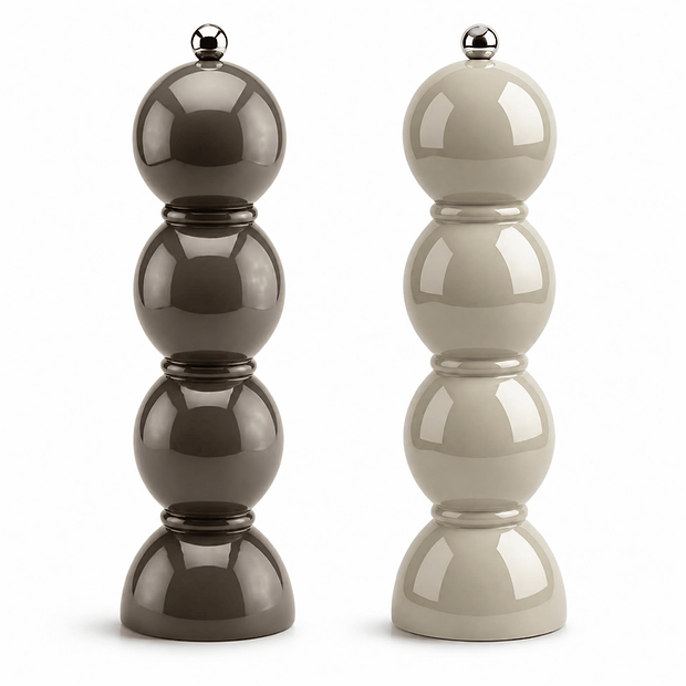 Cappuccino and Mink Bobbin Salt & Pepper Mills