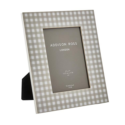 Cappuccino Gingham Lacquer Photo Frame - Addison Ross Ltd UK