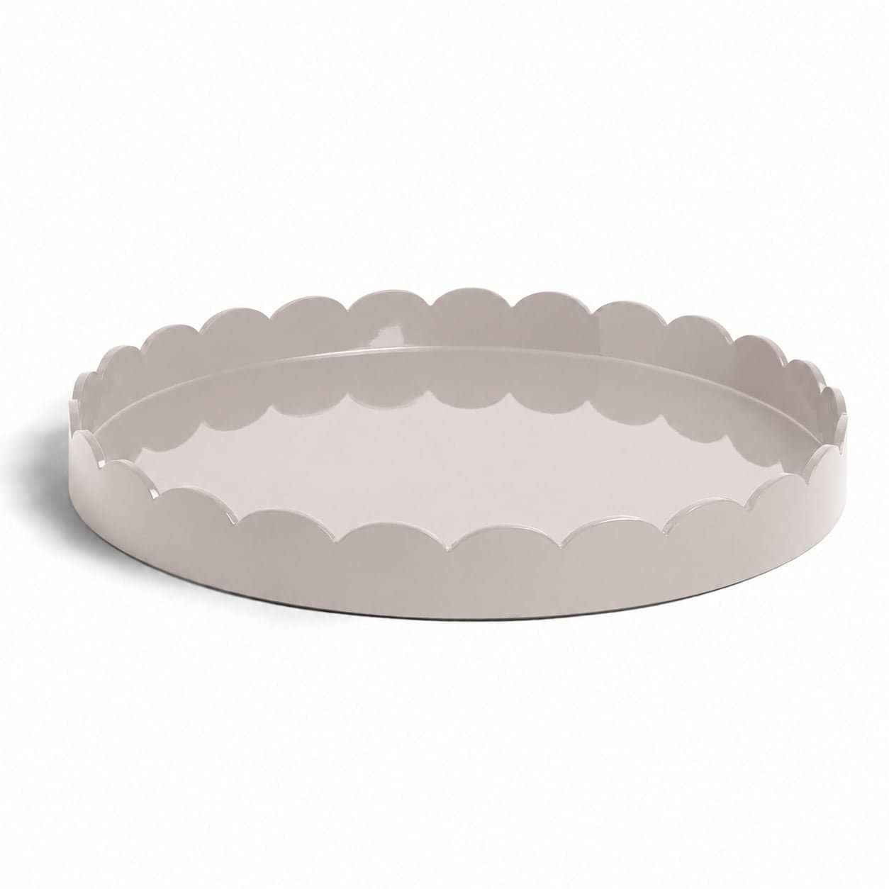 Cappuccino Round Large Lacquered Scallop Tray - Addison Ross Ltd UK