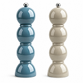 Chambray and Cappuccino Bobbin Salt & Pepper Mills