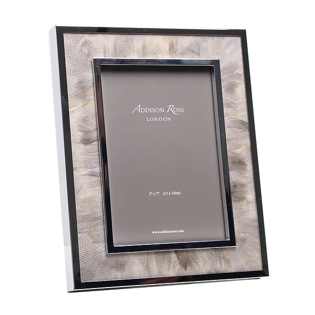 Wide Duck Feather & Silver Frame