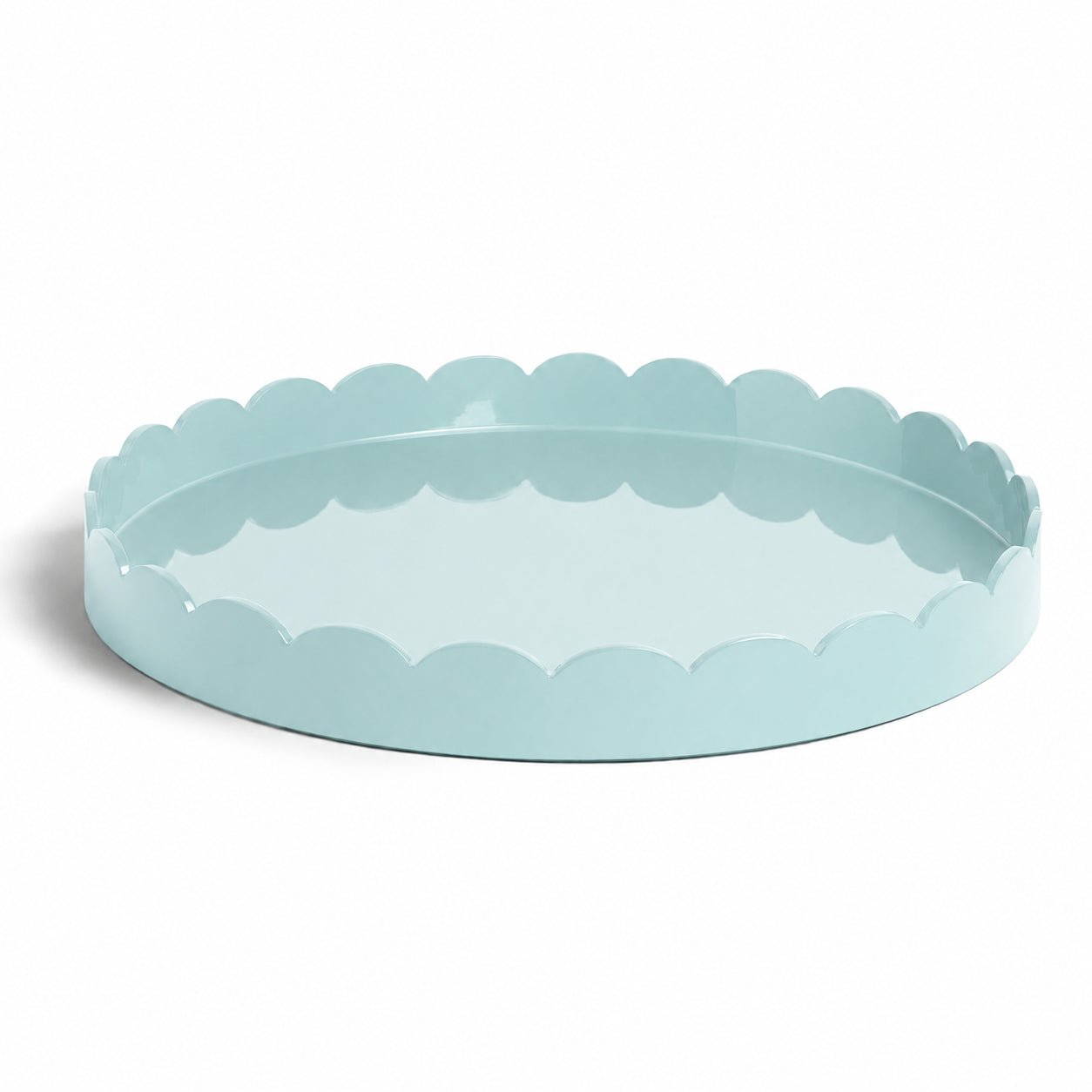 Eau de Nil Round Large Lacquered Scallop Tray - Addison Ross Ltd UK
