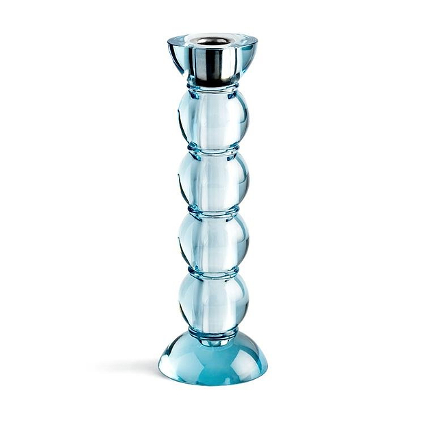 Icy Bobbin Candlestick Blue 23cm