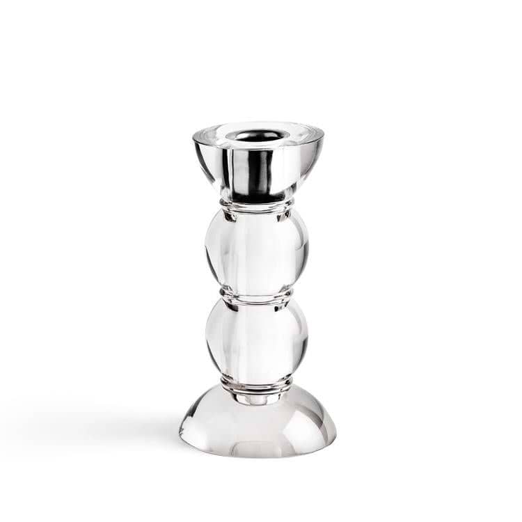 Icy Bobbin Candlestick Clear 14cm - Addison Ross Ltd UK