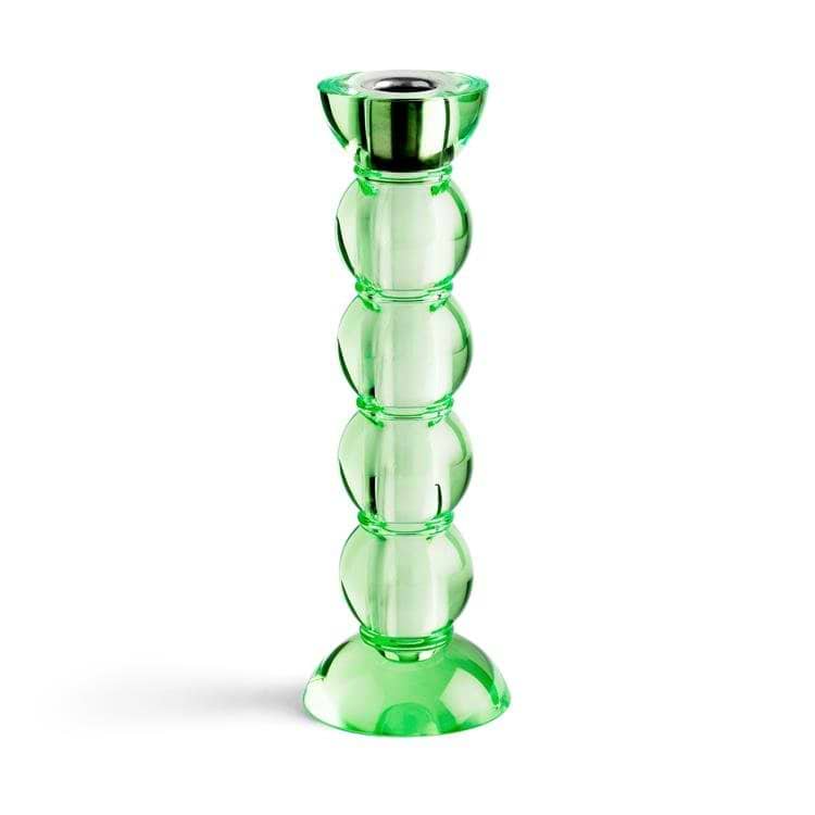 Icy Bobbin Candlestick Green 23cm - Addison Ross Ltd UK