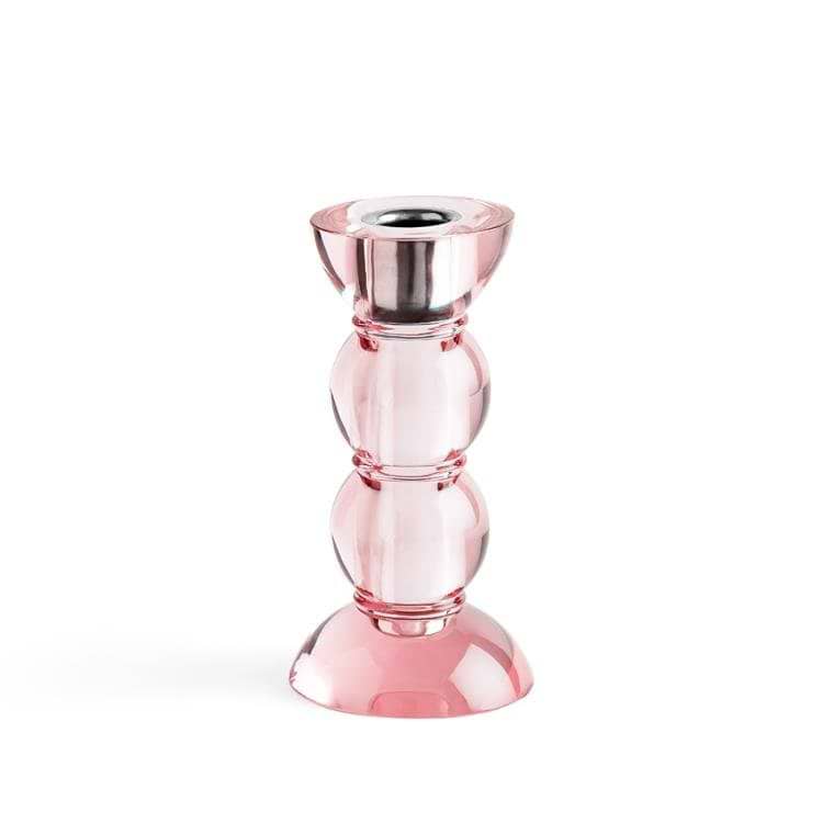 Icy Bobbin Candlestick Pink 14cm - Addison Ross Ltd UK