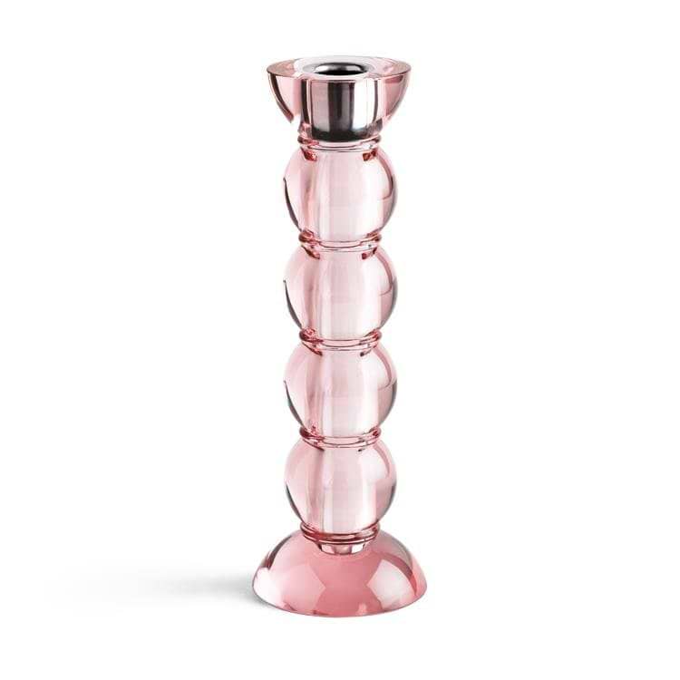 Icy Bobbin Candlestick Pink 23cm - Addison Ross Ltd UK