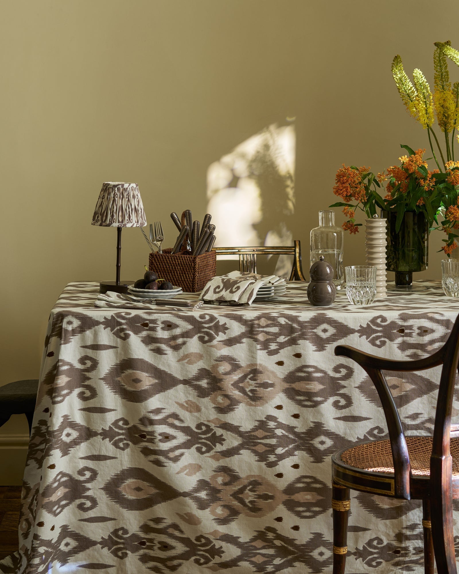 Ikat Empire Mink & Cappuccino Lampshade - 16cm - Addison Ross Ltd UK