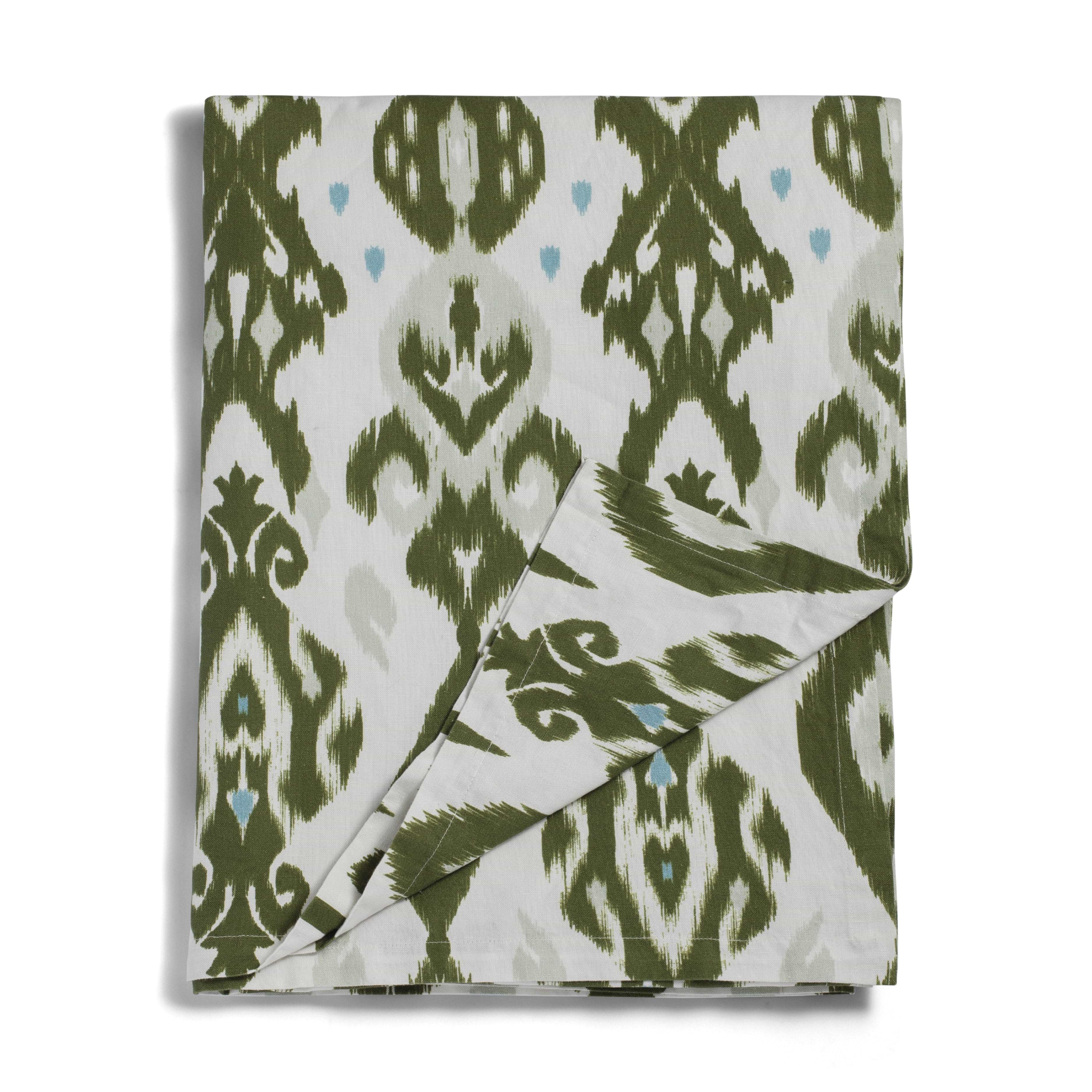Ikat Khaki Linen Tablecloth - Addison Ross Ltd UK