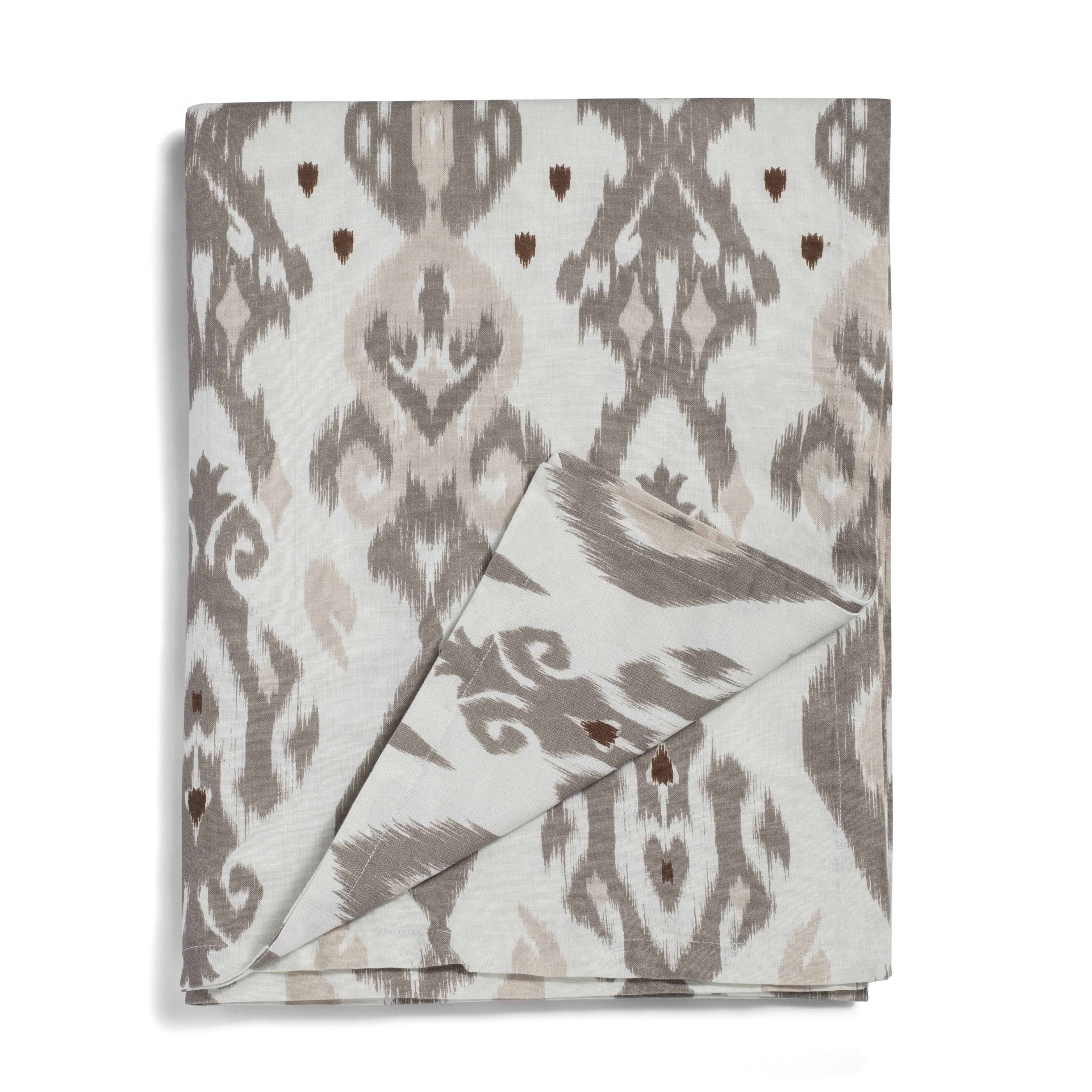 Ikat Mink Linen Tablecloth - Addison Ross Ltd UK