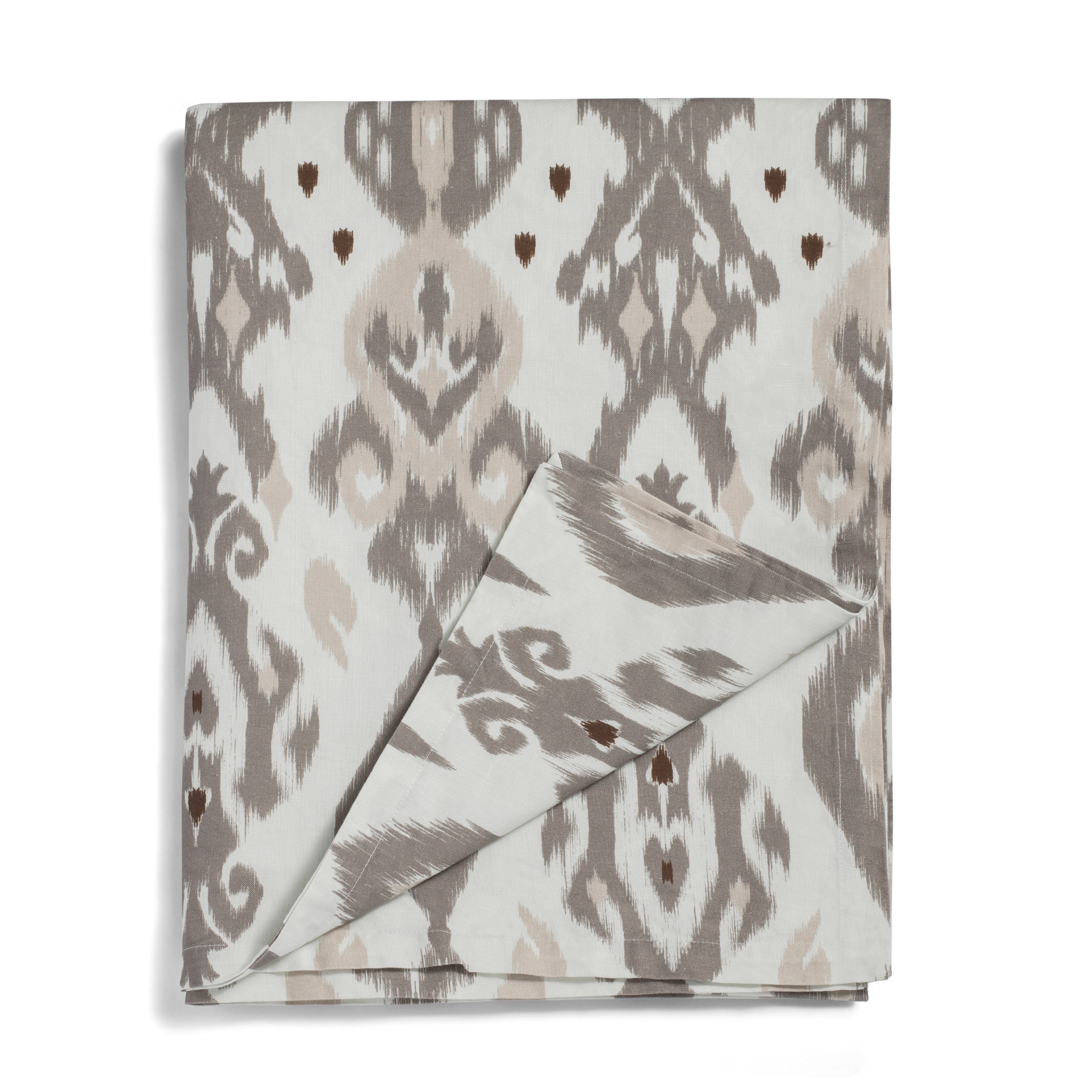 Ikat Mink Linen Tablecloth - Addison Ross Ltd UK
