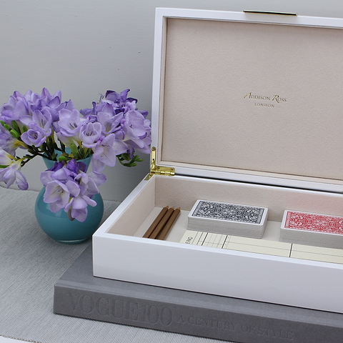 Large White Lacquer Box With Gold - Addison Ross Ltd UK