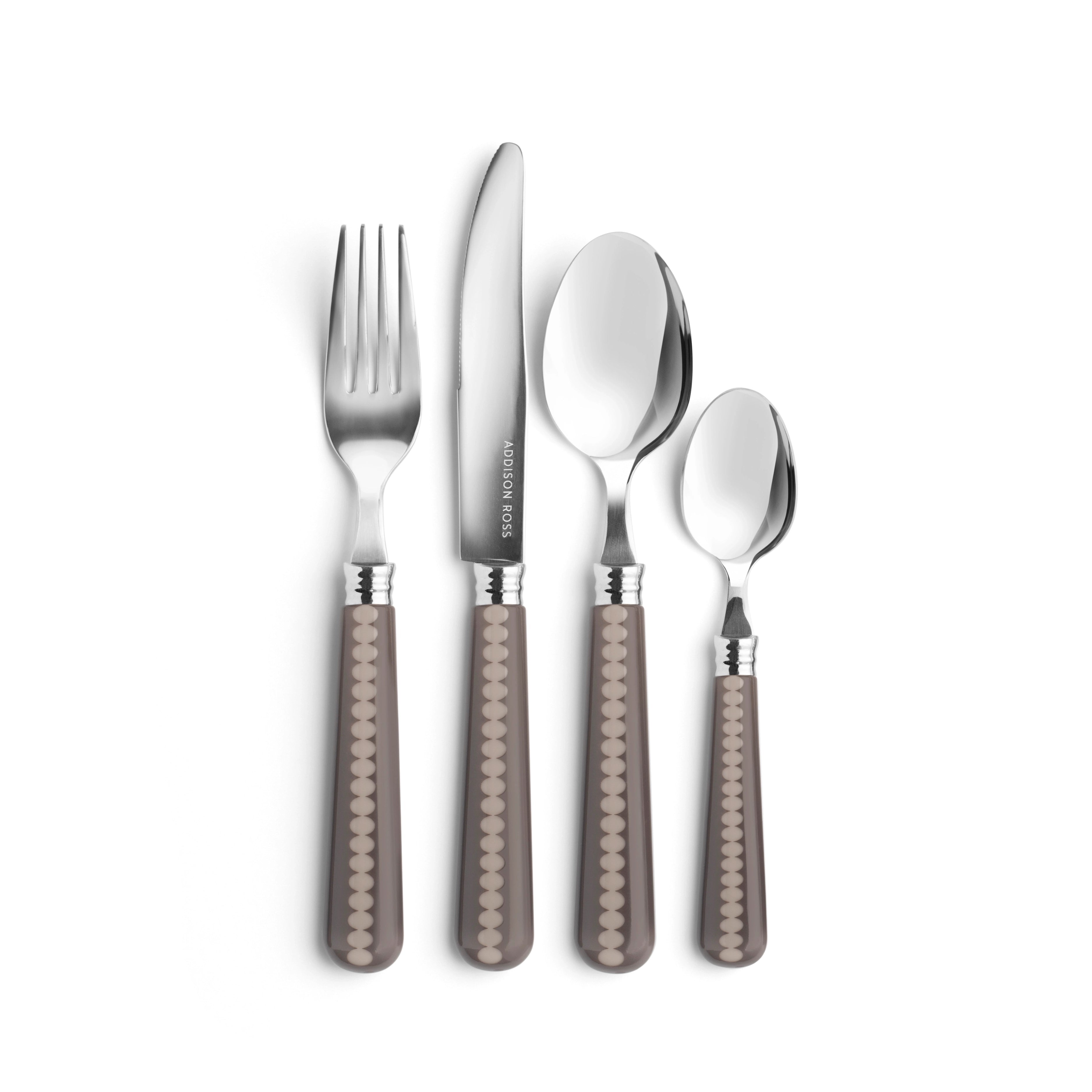 Mink & Cappuccino Bobbin Cutlery - 16-Piece Set - Addison Ross Ltd UK