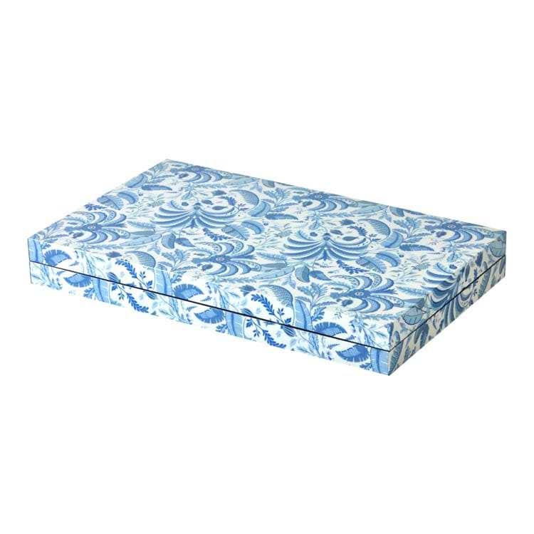 Palm Beach Blue Lacquer Backgammon Set - Addison Ross Ltd UK