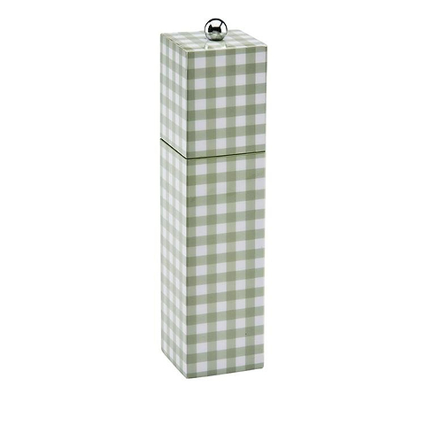 Sage Gingham Square Pillar Salt or Pepper Mill - Addison Ross Ltd UK