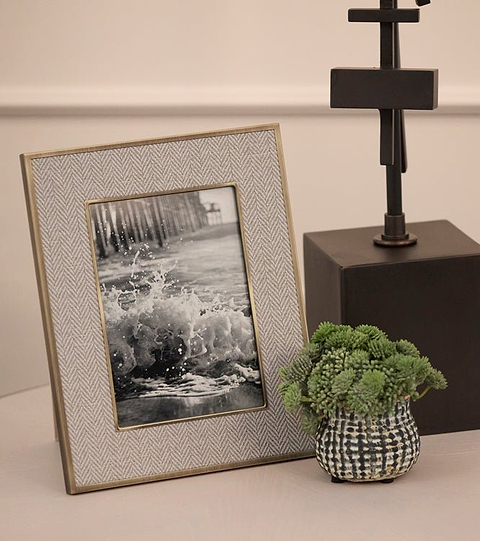 Sophie Paterson Photo Frame Oatmeal Herringbone 5 x 7" - Addison Ross Ltd UK