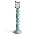 Tall Chambray Bobbin Lacquered Lamp Base & Rechargeable Bulb
