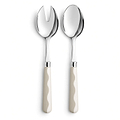 Wave Salad Servers - Cappuccino & White (2‑Piece Set)