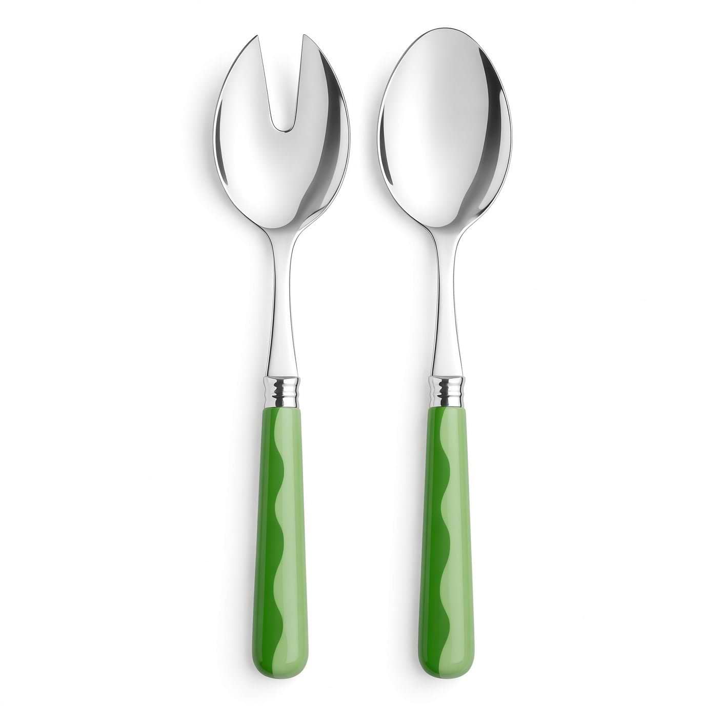 Wave Salad Servers - Leaf & Apple Green (2‑Piece Set) - Addison Ross Ltd UK