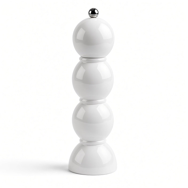 White Bobbin Salt or Pepper Mill