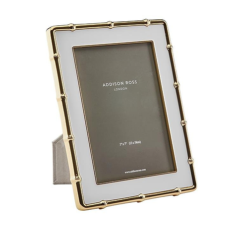 White & Gold Bamboo Photo Frame - Addison Ross Ltd UK
