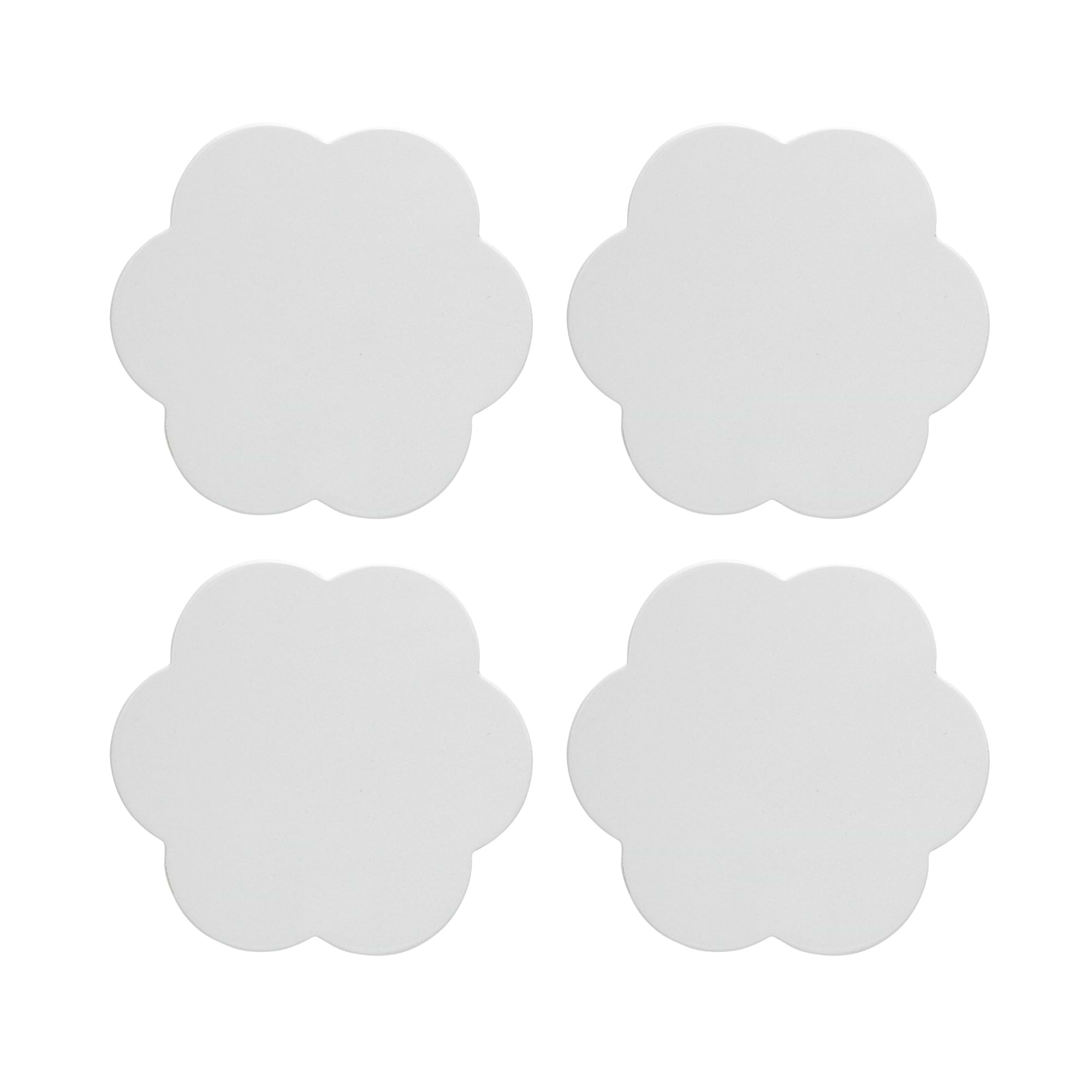 White Scallop Coasters – Set of 4 - Addison Ross Ltd UK