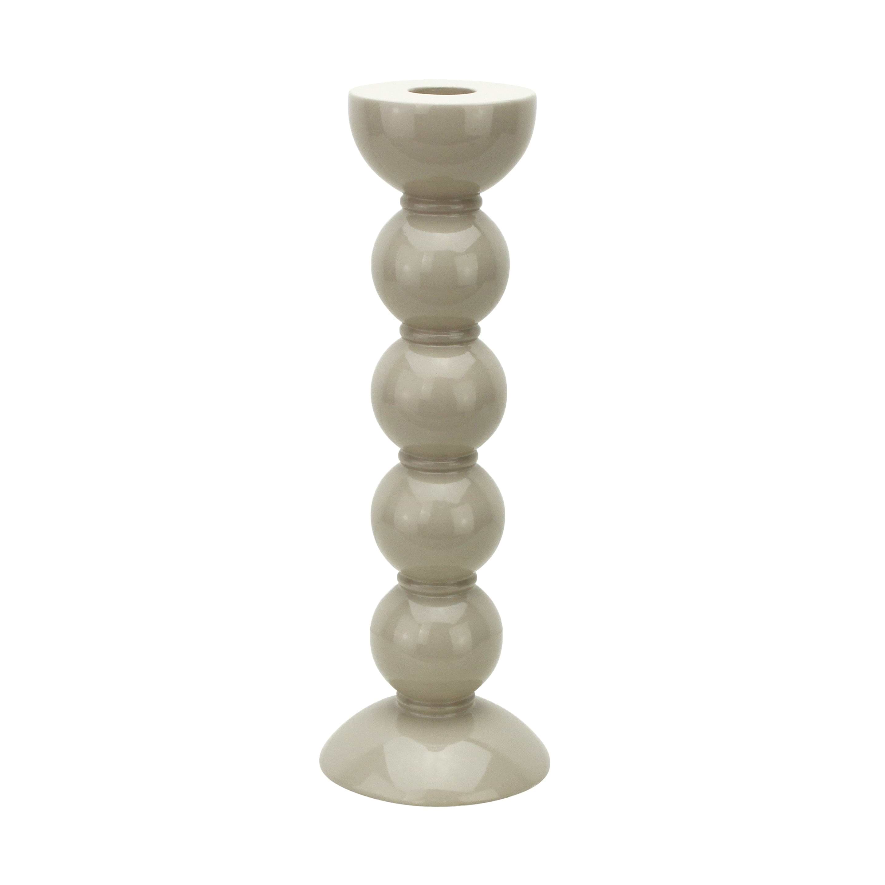 Tall Cappuccino Bobbin Candlestick, tall size - 24cm - Addison Ross Ltd UK