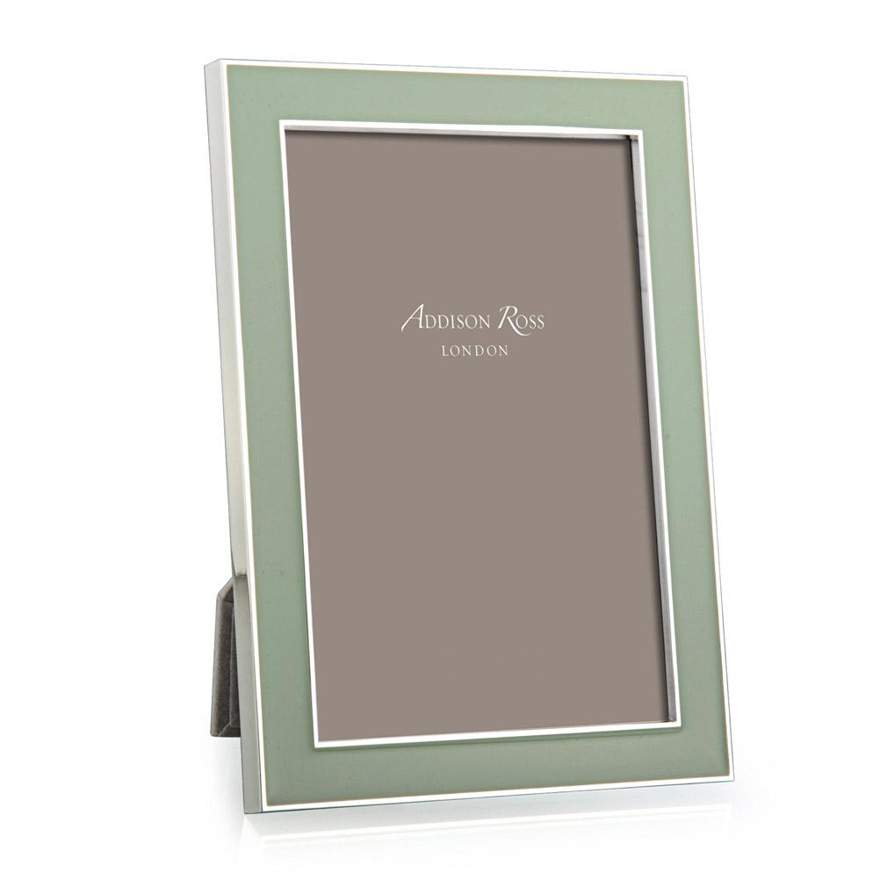 Pale Sage Green Enamel & Silver Frame - Addison Ross Ltd UK