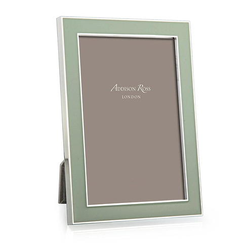 Pale Sage Green Enamel & Silver Frame - Addison Ross Ltd UK