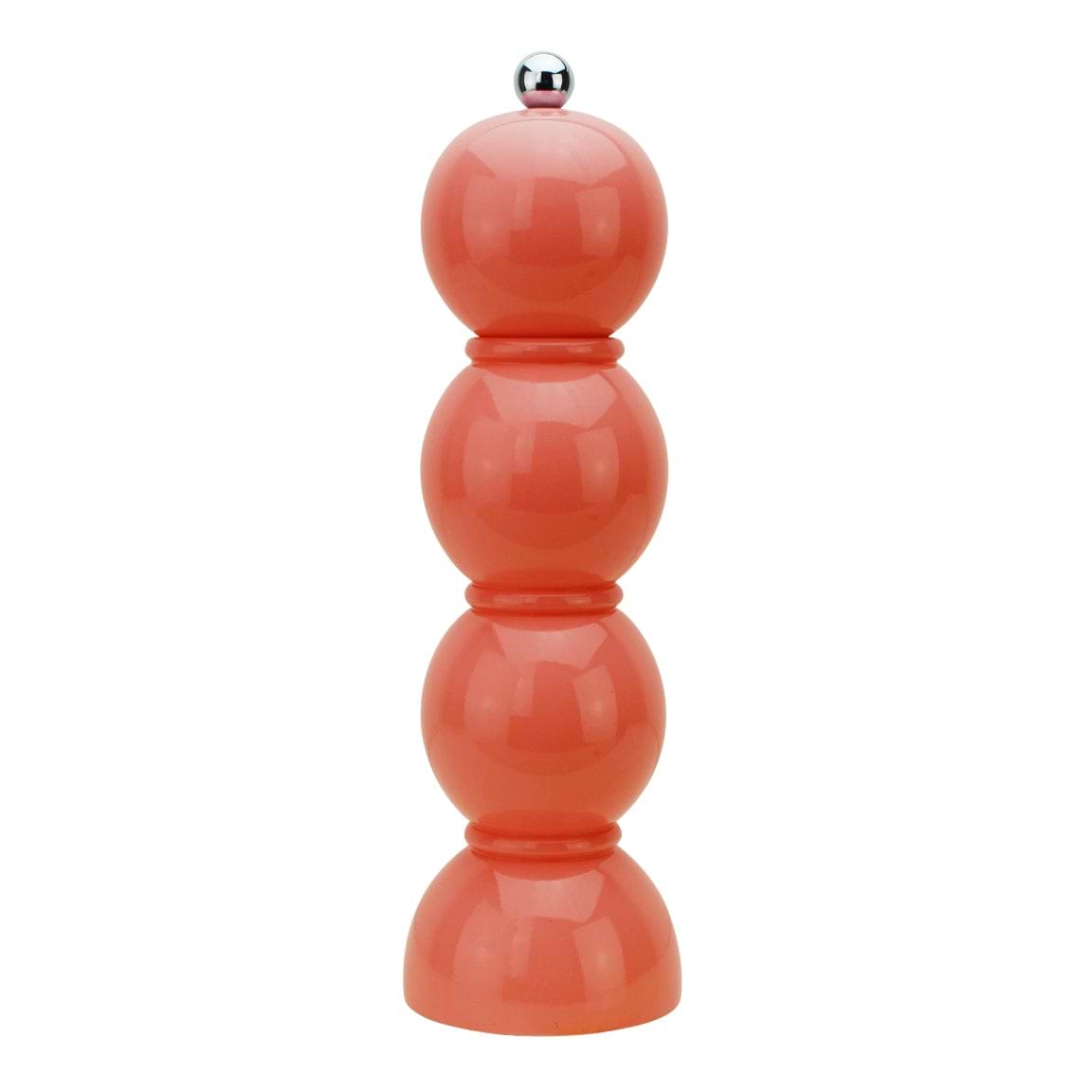 Coral Pink Lacquer Bobbin Salt or Pepper Mill Grinder - Addison Ross Ltd UK