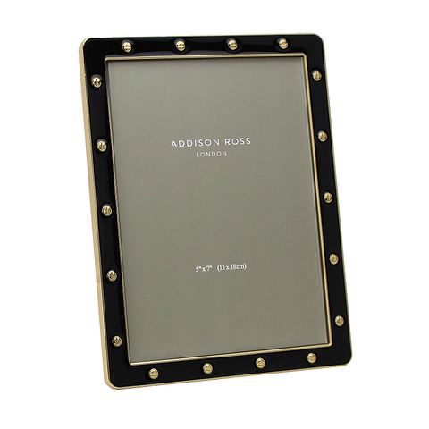 Black Enamel & Gold Locket Frame - Addison Ross Ltd UK
