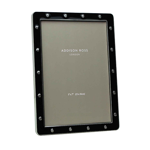 Black Enamel & Silver Locket Frame - Addison Ross Ltd UK