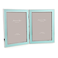 Blue Enamel & Silver Double Frame