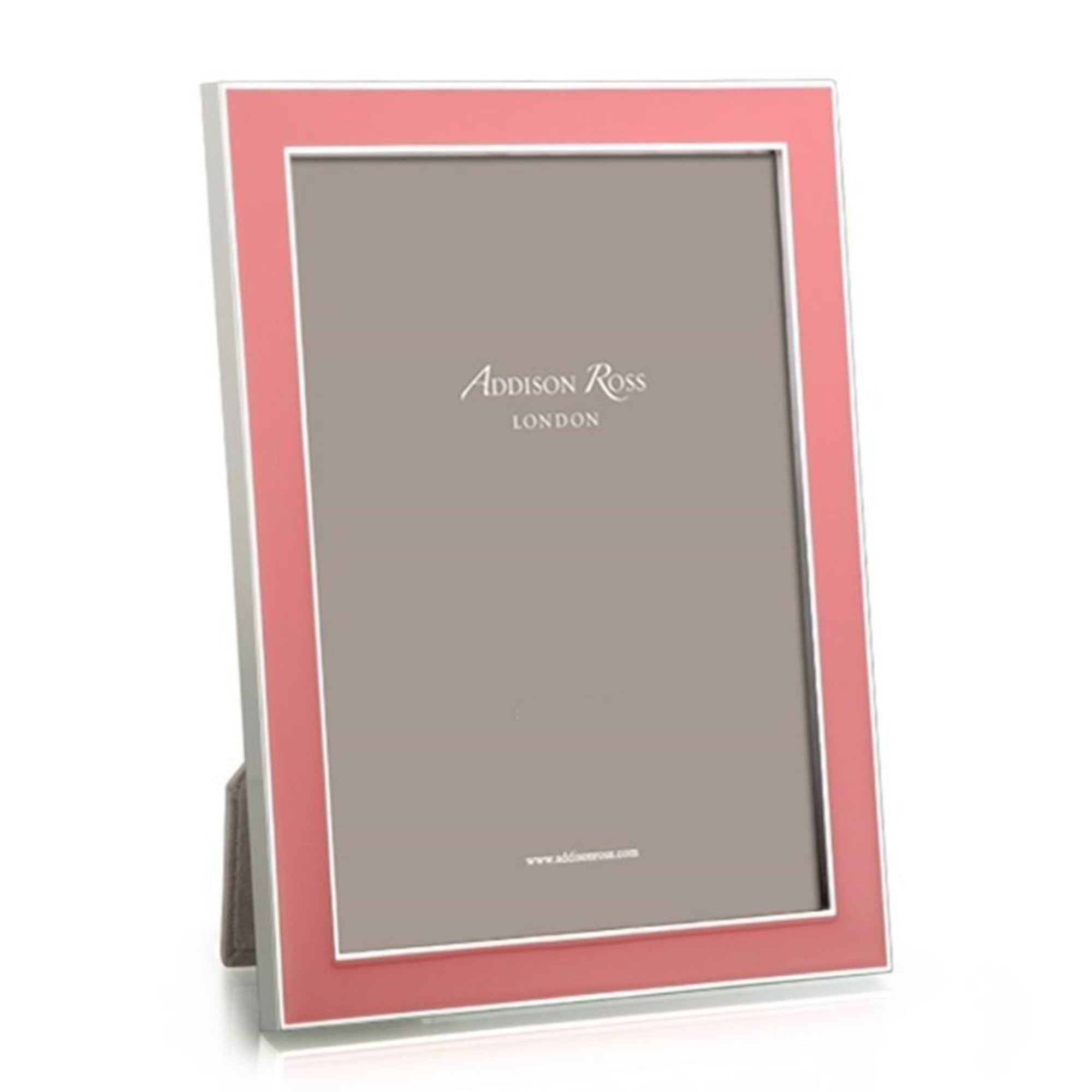 Coral Enamel & Silver Frame - Addison Ross Ltd UK