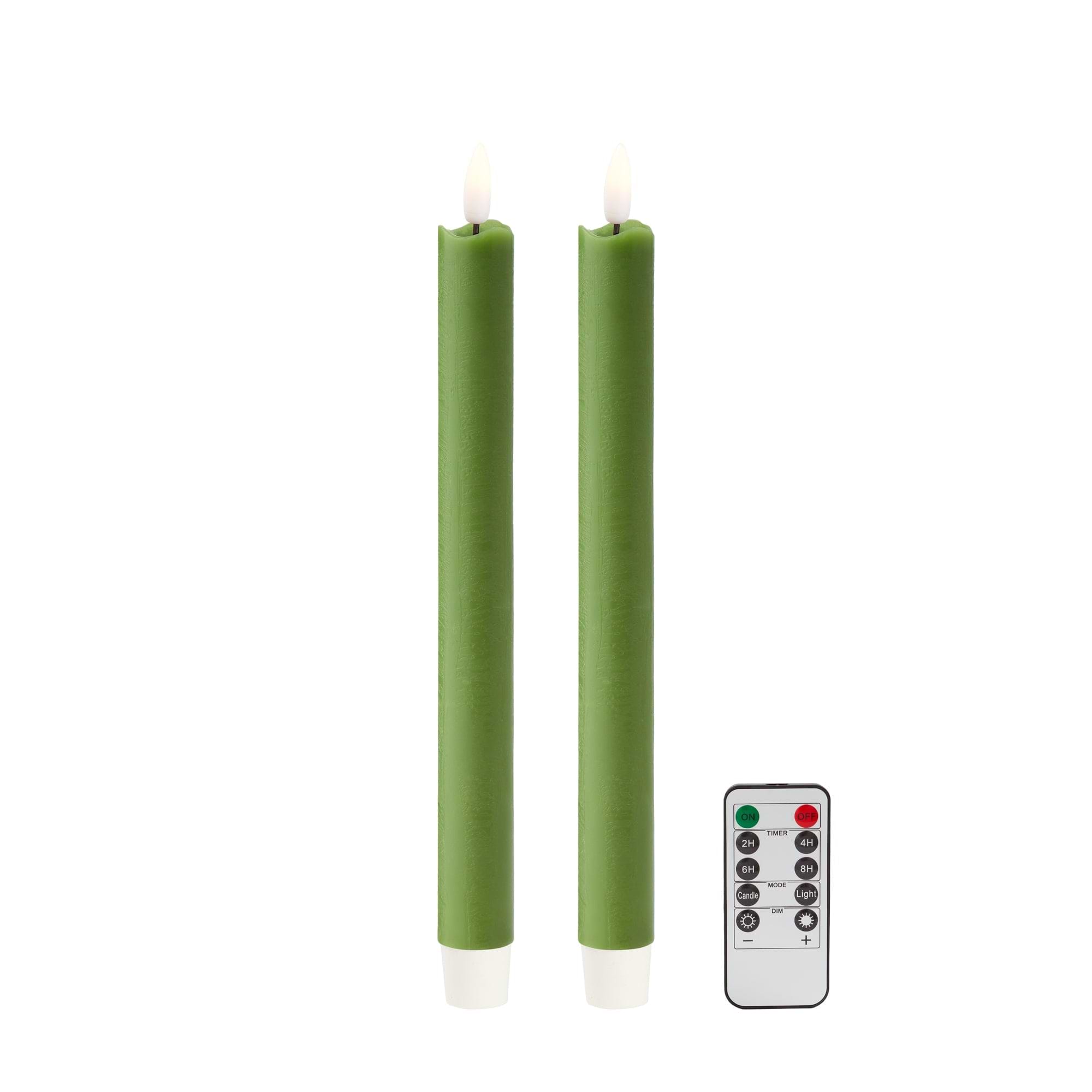 Green LED Candles - Set of 2 - Addison Ross Ltd UK