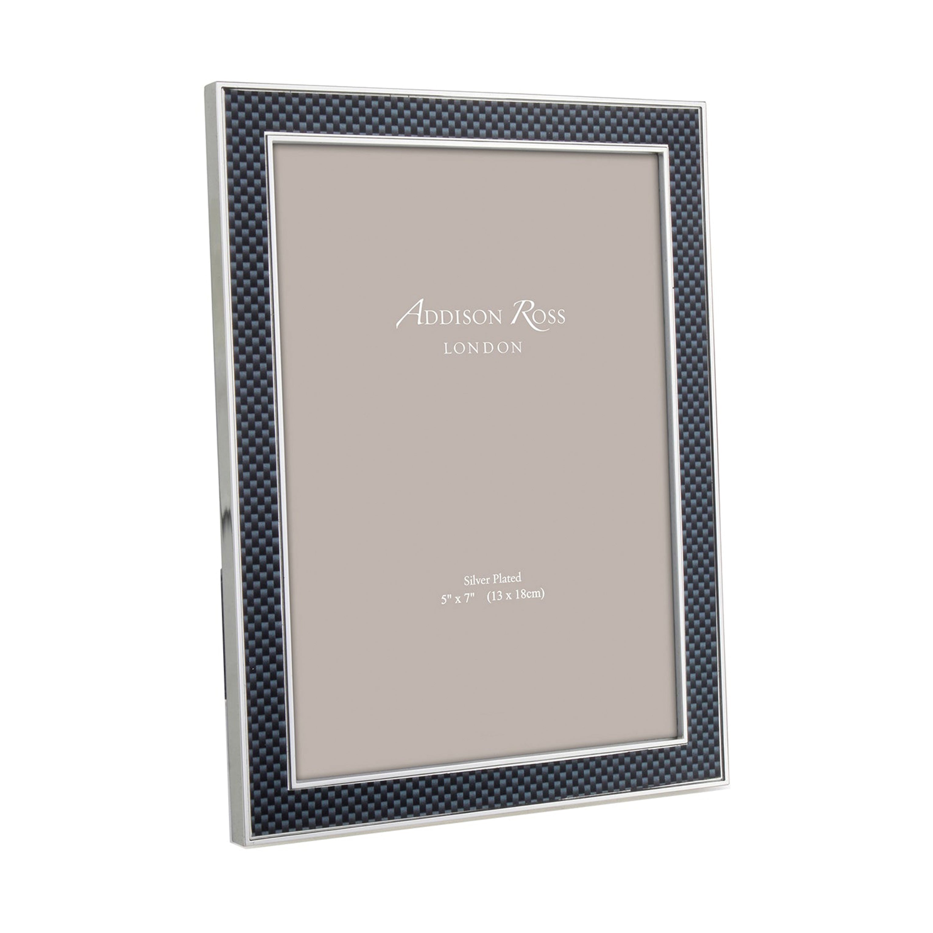 Grey Carbon Fibre & Silver 15mm Photo Frame - Addison Ross Ltd UK