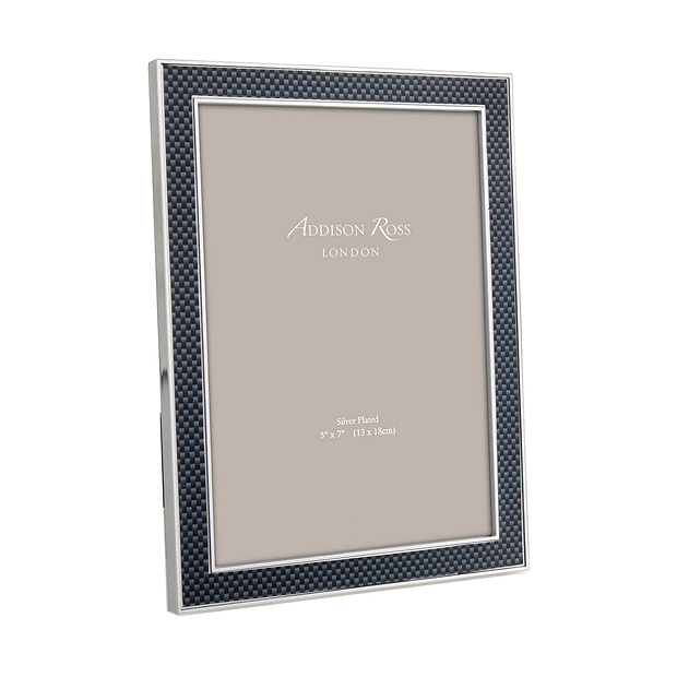 Grey Carbon Fibre & Silver 15mm Photo Frame