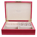 Large Pink Shagreen Jewellery Box with Gold