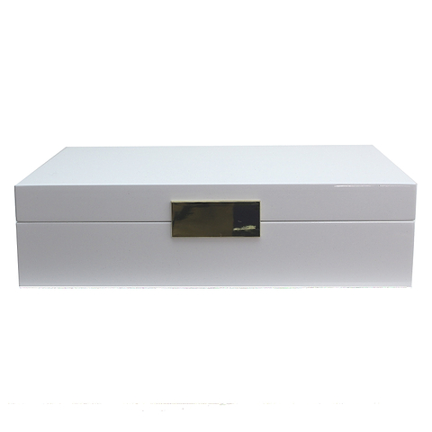 Large White Jewellery Box with Silver - Addison Ross Ltd UK